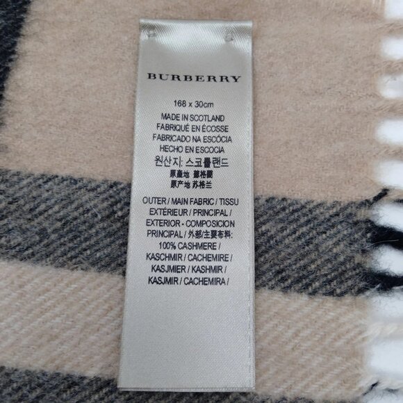 Authentic Burberry Scarf Beiges Cashmere100% mn280-112925 - Picture 8 of 9